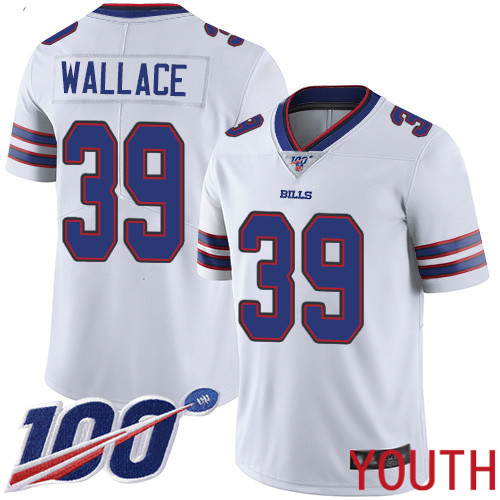 Youth Buffalo Bills #39 Levi Wallace White Vapor Untouchable Limited Player 100th Season NFL Jersey